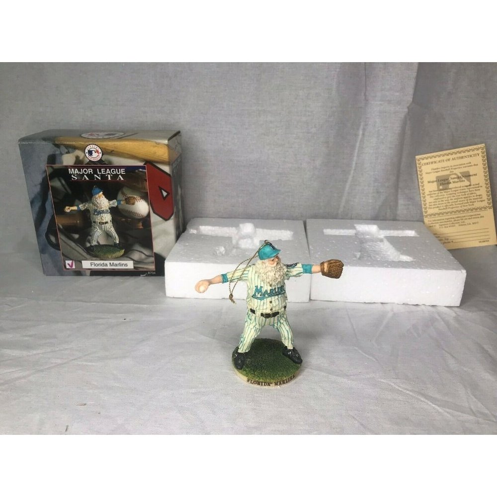 New 1994 Flambro Major League Baseball Santa Ornament Florida Marlins #8704 NIB